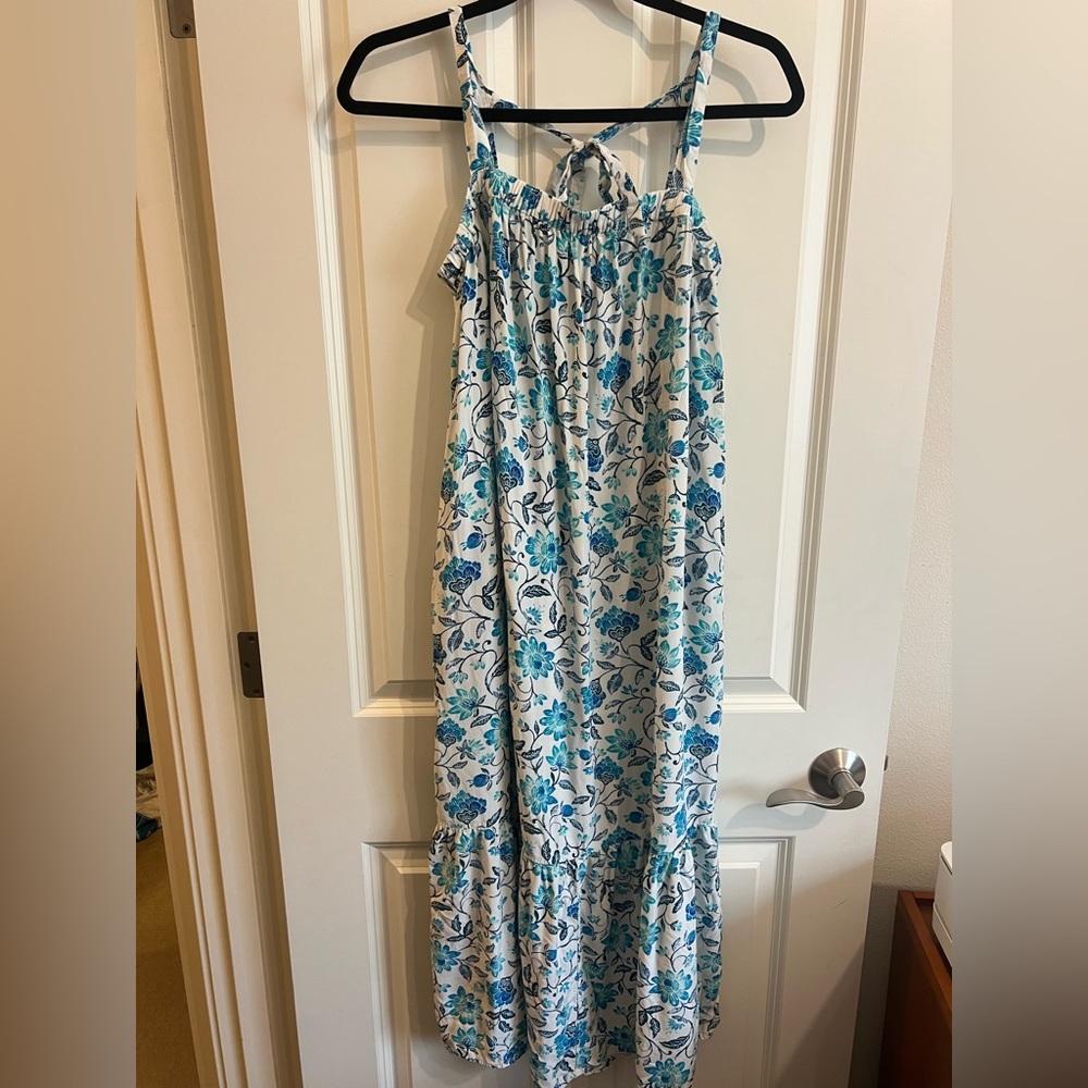 Old Navy blue and white maxi dress.